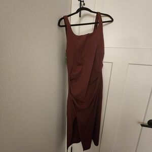 HALARA Burgundy Midi Dress